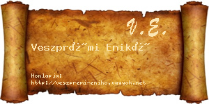 Veszprémi Enikő névjegykártya